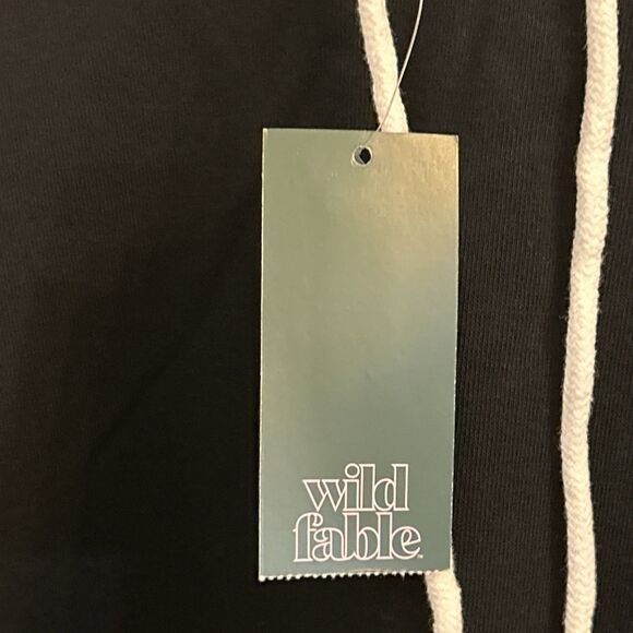 Wild Fable Women’s Black Cropped Hoodie Drawstring Raw Hem Pullover Size 3X NWT - Picture 5 of 16